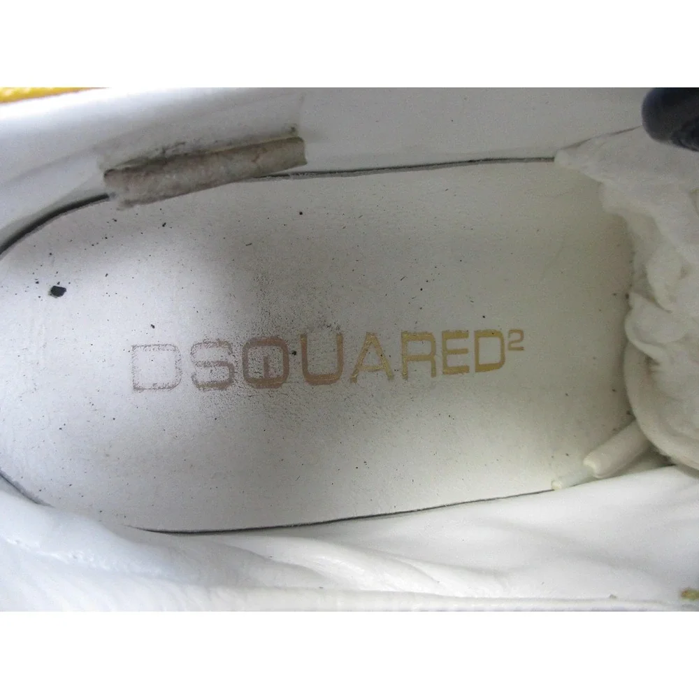 Dsquared2 Shoes Mens Size 39 White Yellow Blue Kick It‎ Made Italy 1964 Sneakers